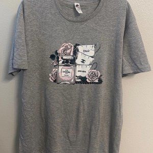 Perfume/Tea cup floral T-shirt